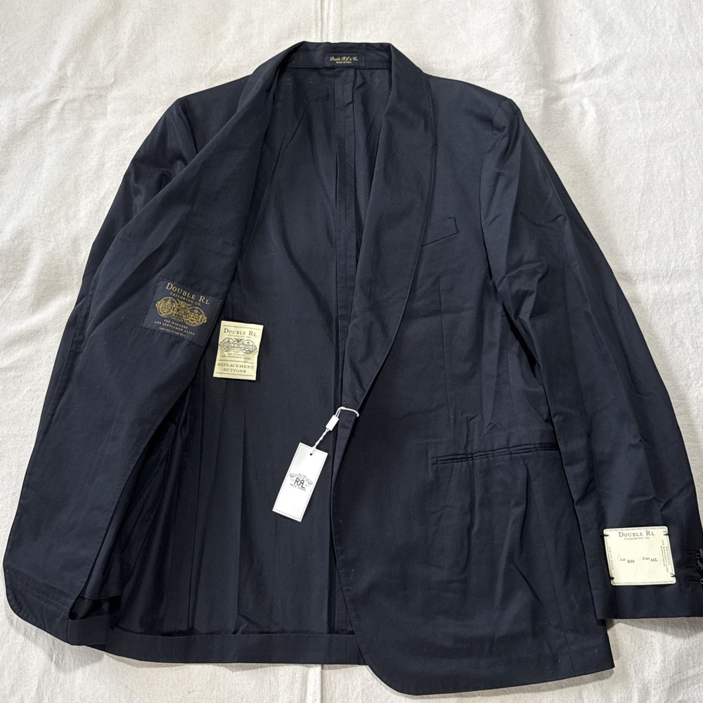 RRL Double RL Made In Itay Deconstructed Blazer Linen Cotton Black 44L NWT